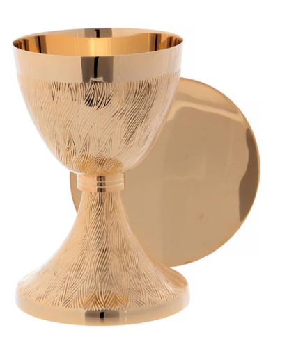 Caliz y patena laton dorado 17cm