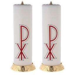 [200081] Juego 2 velones altar PVC (4x10 in)